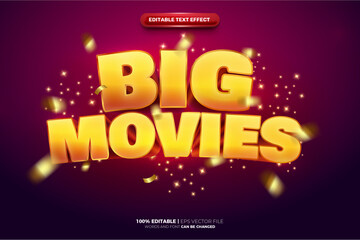 Big Movies 3D Cartoon Editable text Effect Style