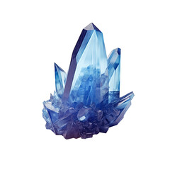 Blue quartz stone isolated on transparent background