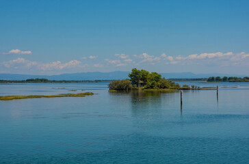 A small fisherman's island in the Grado section of the Marano and Grado Lagoon in Friuli-Venezia Giulia, north east Italy. August.