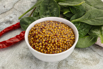 Spicy grain mustard sauce dip