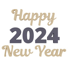 3D Happy New Year 2024