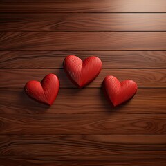 Fototapeta premium Three Red Hearts.