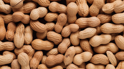 Peanuts in their shells; a background - obrazy, fototapety, plakaty