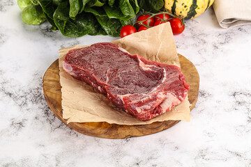 Raw rib eye beef premium steak