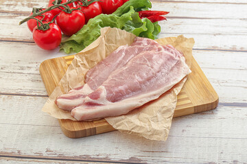 Raw pork steak for grill