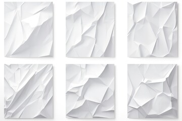 White wrinkled poster template set. paper mockup, blank templates set - obrazy, fototapety, plakaty