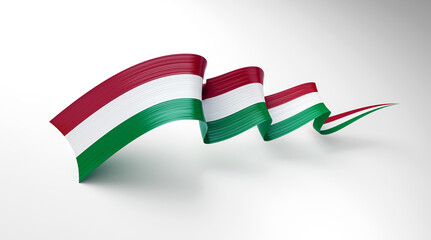 3d Flag Of Italy 3d Shiny Waving Flag Ribbon Isolated On White Background, 3d illustration