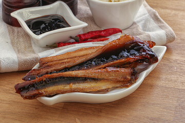 Roasted eel in unagi sause