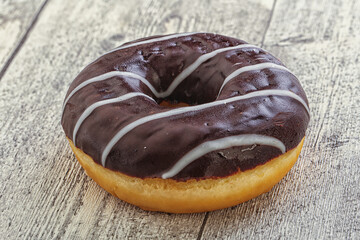 Glazed sweet tasty chocolate donut