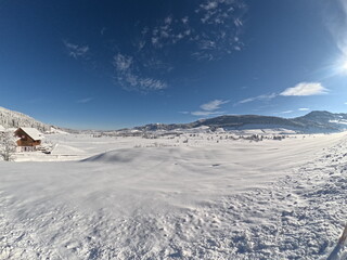 Winter wonderland snow covered environment 