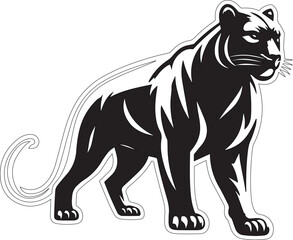 Panther Logo Monochrome Design Style , Panther full body silhouette , Panther silhouette , Panther body illustration , Panther illustration 