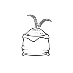 illustration of rice, agriculture, foodstuffs.