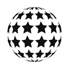 Vector abstract dotted sphere. vector illustration. 3d halftone dot effect. black dots in white background