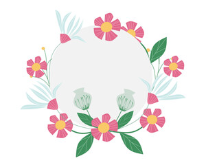 Hand Drawn Cute Wild Flower Wreath