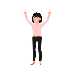 Obraz premium vector woman with pose and pink clothes beautiful