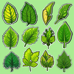 green leafs stickers