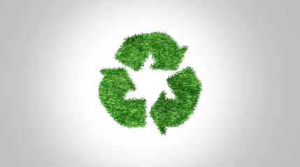 Recycle icon with green forest. Recycling sign in the middle of untouched nature. Eco-friendly recycling symbol, Ecology project concept. 3d rendering.