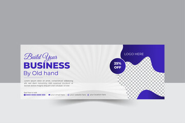 Corporate business facebook cover design template. unique facebook cover design with modern shape.