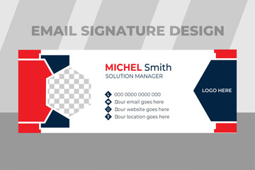 creative marketing email signature design template. unique vector design template.