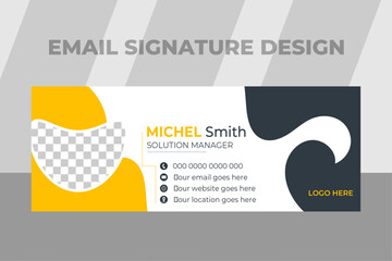 Corporate business email signature design template. unique design with modern shapes.