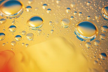 Oil bubbles background. Concept of saturated fat, Generative AI  - obrazy, fototapety, plakaty