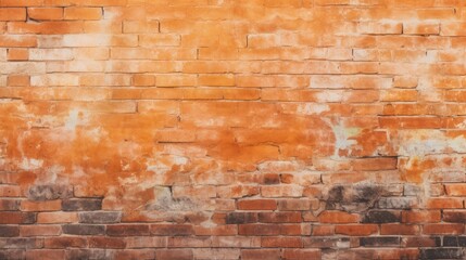  an orange brick wall with a black and white fire hydrant in the foreground and a black and white fire hydrant in the background.