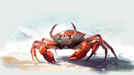 Red Sea Crab isolated on white background, Scylla serrata or Serrated mud crab on white - obrazy, fototapety, plakaty