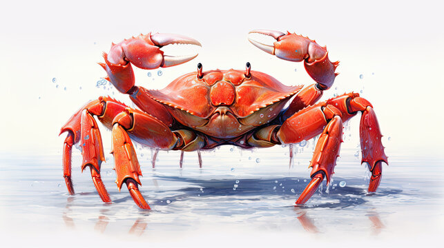 Red Sea Crab isolated on white background, Scylla serrata or Serrated mud crab on white