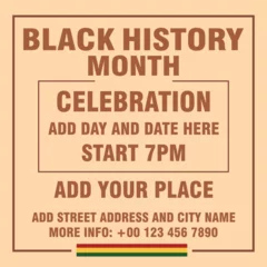 Foto op Canvas Black history month celebration flyer poster or social media post design © Nedeljko