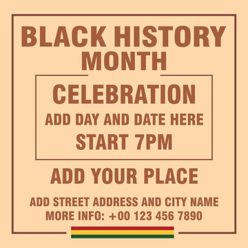 Black History Month Celebration Flyer Poster Or Social Media Post Design