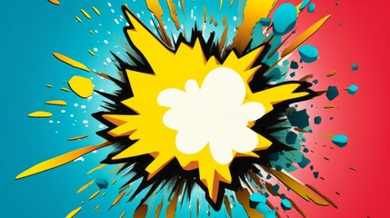 Comic Boom Explosion Cloud Artwork for a Colorful Pop art. Visual Dynamism. Old fashioned comic book icon for punch word - obrazy, fototapety, plakaty