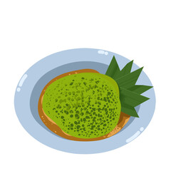 Vector illustration of coconut milk soup pancakes, Serabi. Traditional Indonesian food. 