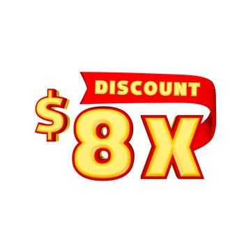 Discount 8x dollar red and yellow color