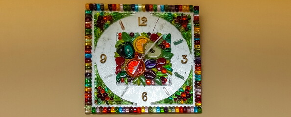 Purchased (consumer) wall clock close-up