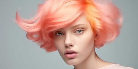 portrait of a woman with peach color hair
