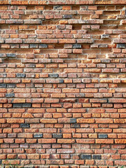 Texture of old brickwork. Vintage red brick wall