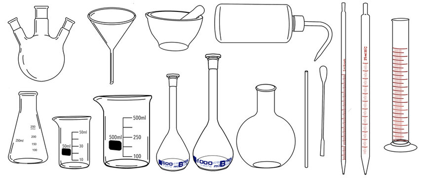 Chemical Lab Equipment Icon Set 