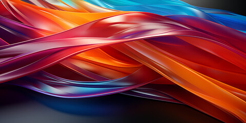Wellenmotiv in leuchtenden bunten Neon Farben als Hintergrundmotiv für Webdesign im Querformat für Banner, ai generativ
