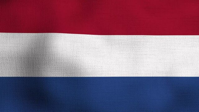 Animated realistic national flag realistic waving in the wind. The flag of Netherlands.
