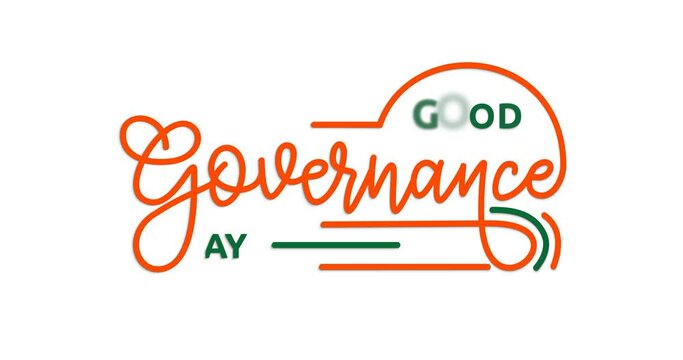 Good Governance Day Text Animation with alpha channel. Handwritten text calligraphy animated. Great for celebrations, events, and Festivals. Transparent background, easy to put into any video