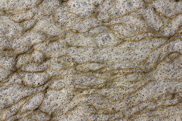 Industrial pollution. Foam bubbles from dirty water,background pattern.