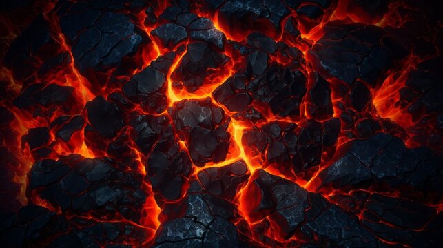 Lava photorealistic background. Capturing the Fiery Essence. Hot, burned volcanic eruption
