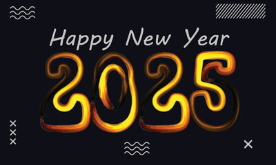 happy new year 2025, 2025, happy new year, 3d happy new year 2025