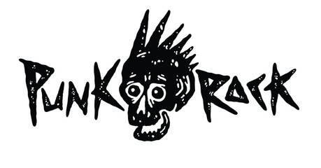 Punk rock music. A punk character with mohawk. Vector punk rock illustration - 690533439