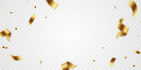Celebration background with elegant golden confetti Vector illustration