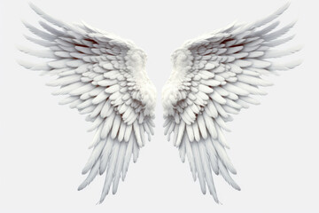Obraz premium White beautiful angel wings, png.Generative AI.