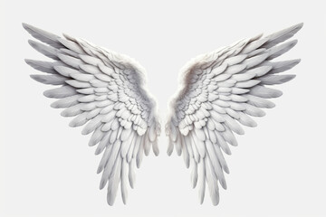 Obraz premium White beautiful angel wings, png.Generative AI.
