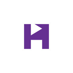 Letter H Video Logo. Suitable for media, tech, entertainment, etc.
