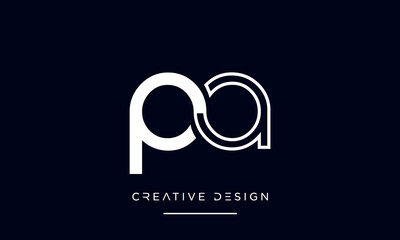 Alphabet letters PA or AP logo monogram