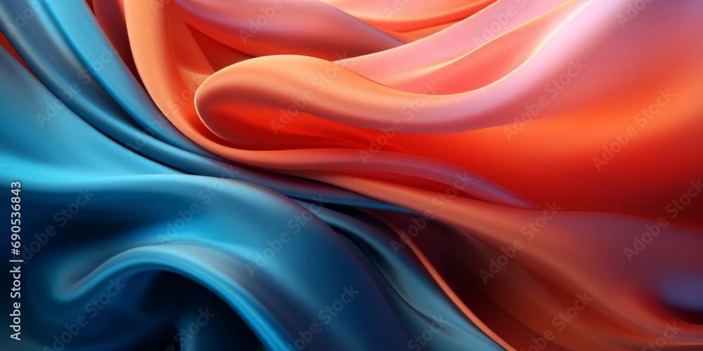 Poster a fluid and dynamic abstract image of a satin fabric in motion.